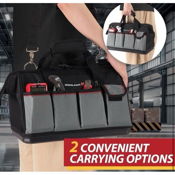 IRONLAND Tool Bag Organizer 16.5 Inch for men, Waterproof Heavy Duty ToolBag - Picture 5 of 7